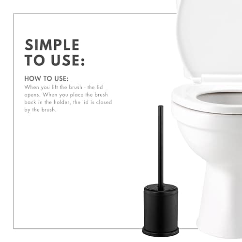 ToiletTree Products Deluxe Toilet Brush with Lid - Black 6