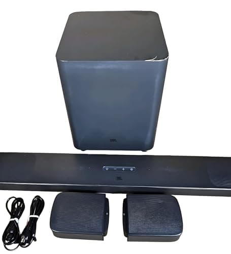 JBL Bar 9.1 Channel 3D Surround Sound Soundbar with Wireless Detachable Rear Speakers - 5.1.4-Channel, Bluetooth, AirPlay 2, & Chromecast, 820W, USB, HDMI, Bar 9.1, Black