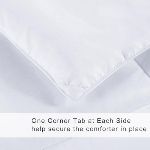 COHOME Premium Oversized Queen Size Comforter, All-Season Quilted Down Alternative Duvet Insert, Luxury Hotel GentleSoft Comforter with Anti-Clump Tech & 8 Tabs - Reversible - White 98 x98 inches 6