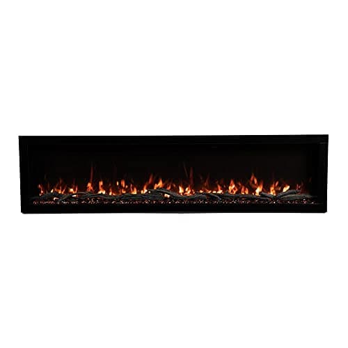 Modern Ember Highmark 60 Inch Smart Linear Electric Fireplace - Premium Flame with 10 Colors, Sleek Hidden Vent Design, Install Recessed in-Wall or Wall-Mount, WiFi Enabled. 13