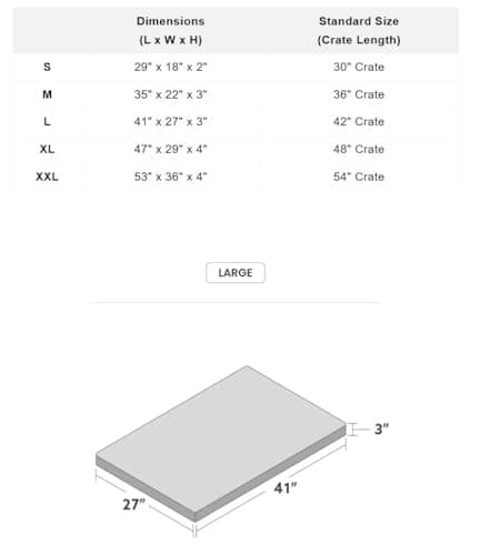 K9 Ballistics Tough Ripstop Orthopedic Crate Bed - Durable Kennel Pad with Washable Cover for Large Dogs, 41 x 27 fits 42” Wire Crate, Obsidian Black 9