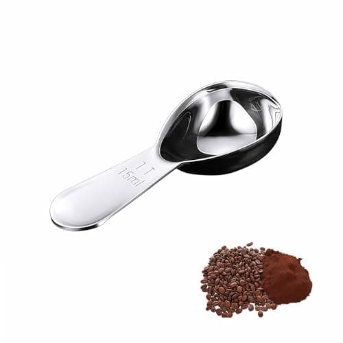 1 Tbsp(15ml) Coffee Scoop,Stainless Steel Measuring Spoons for Coffee,Protein Powder,Sugar,Easy Read Laser Engraved Mark,Short Handle Fits in Container,Rust-Resistant,Drop-Resistant (1T 15ml)