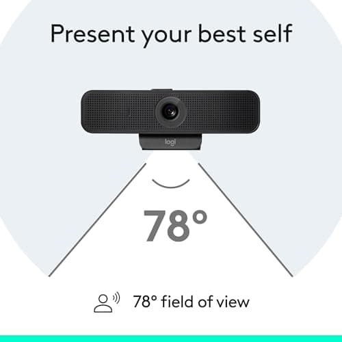 Logitech C925e Business Webcam, HD 1080p/30fps Video, Light Correction, Autofocus, Clear Audio, Privacy Shutter, Works with Microsoft Teams, Google Meet, Skype, WebEx, Cisco - Black 8