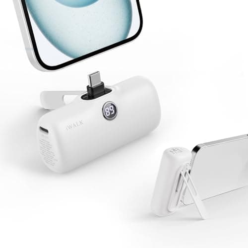 iWALK Portable Charger for iPhone 16 iPhone 17 Series, 20W PD Fast Charging USB-C Power Bank, LED Display, 5000mAh Battery Pack Compatible with iPhone 15 Plus,15 Pro,15 Pro Max,Samsung Andriod