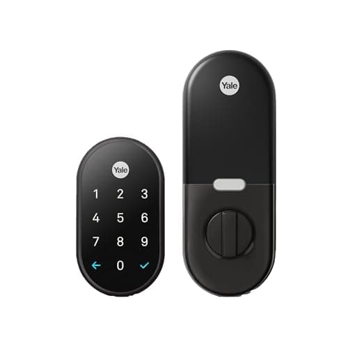 Google Nest x Yale Lock - Tamper Proof Smart Lock for Keyless Entry - Keypad Deadbolt Lock for Front Door - Black Suede