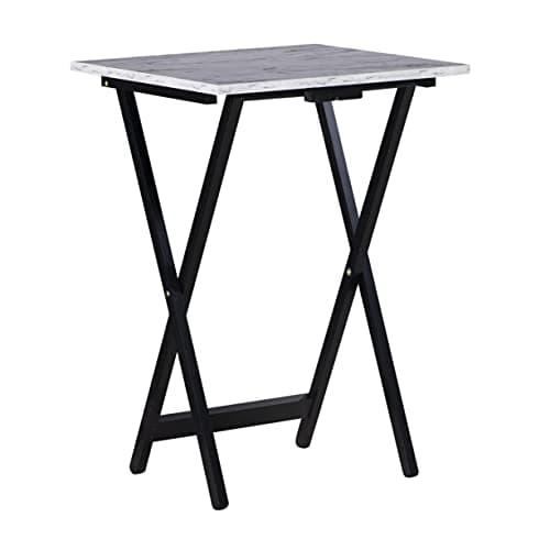 Linon Tray Table Set, 15.75"D x 18.9"W x 26.38"H, White 13