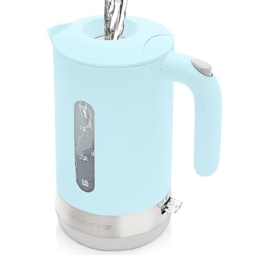 OVENTE 1.8L Electric Kettle, 1500W Fast Boiling Heater for Coffee or Tea, BPA Free, Easy to Fill Lid, Water Level Window, Auto Shut-Off, Boil-Dry Protection and Removable Filter, Blue KP413LBL