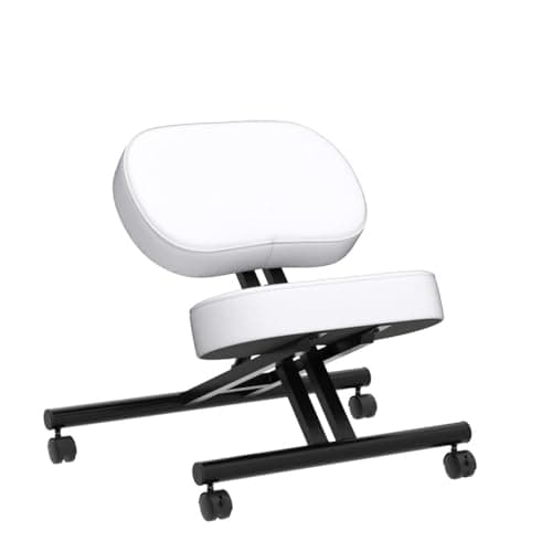 DRAGONN by VIVO Ergonomic Kneeling Chair, Adjustable Stool for Home and Office - Improve Your Posture with an Angled Seat - Thick Comfortable Cushions, White, DN-CH-K01W 5