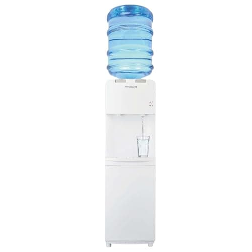 Frigidaire EFWC498, Top Load Hot & Cold Water Cooler Dispenser for Home, Garage, Dorm, RV & Cottage, 3 and 5 Gallon Bottles, 11" D x 11.5" W x 36" H, White