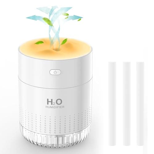 Hotbag Portable Small Humidifier For Bedroom With Night Light Cool Mist Indoor Mini Small Air Humidifiers For Plants Travel Room Car Desk Office Home Humificador With Usb 2 Spray Mode Super Quiet