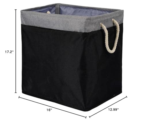 Amazon Basics Foldable Fabric Rectangular Laundry Hamper with Detachable Brackets, Large, Black 6