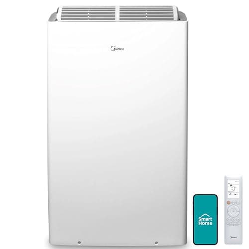 Midea Duo 14,000 BTU(12,000 BTU SACC) High Efficiency Inverter, Quiet Portable Air Conditioner, Cools up to 550 Sq.Ft., Works with Alexa/Google Assistant, Includes Remote Control&Window Kit (Renewed)