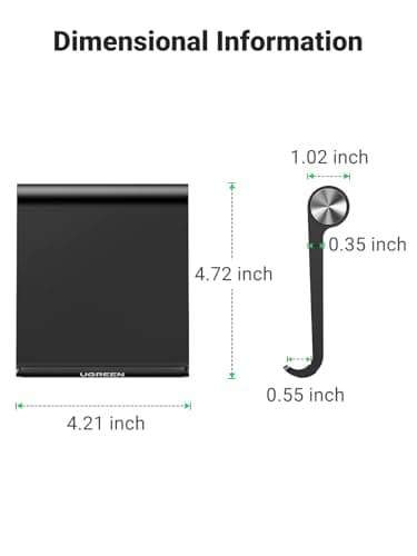 UGREEN Tablet Stand Holder Adjustable Portable Desktop Dock Office Compatible with iPad Pro 11 9.7 10.5 Air Mini 5 4 3 2 iPhone 17 16 15 14 13 12 Black 6
