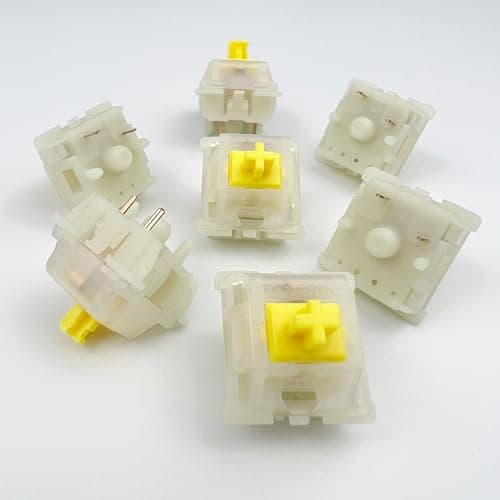 Gateron Milky Yellow Pro V2 Pre-lubed 5-Pin 50gf Linear Switches for All MX Mechanical Keyboard Game Keyboard(Milky Yellow Pro V2,72PCS) 5