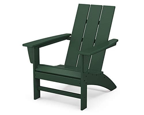 POLYWOOD Modern Adirondack Chair – All-Weather Outdoor Lawn Adirondack Chairs – HDPE, Fade-Resistant & Durable Outdoor Furniture – For Patio, Deck & Fire Pit Chairs – Green