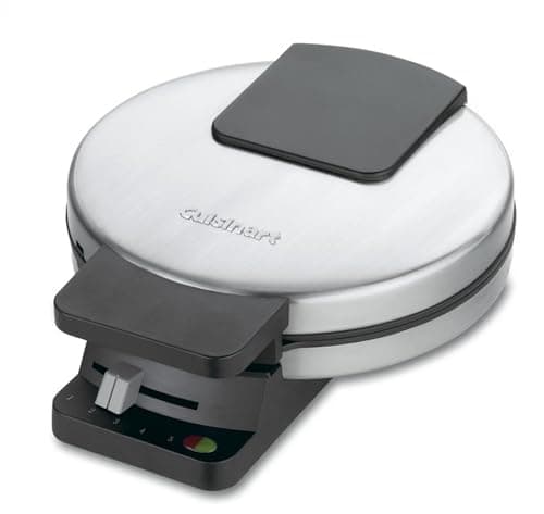 Cuisinart Waffle Maker, 1250W Round Classic Waffle Iron, 5-Setting Adjustable Browning Control, WMR-CANAS, Brushed Stainless