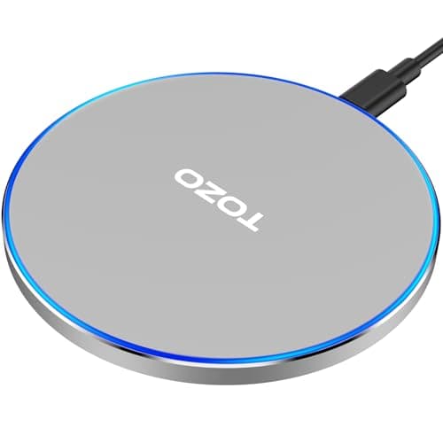 TOZO 2025 W1 New Anti-Slip Wireless Charger 15W Max Fast Wireless Charging Pad Compatible with iPhone 17/16/16 Plus/16 Pro Max /15/14/13/SE Series, Samsung Galaxy S25/S24/S23 Series, Gray