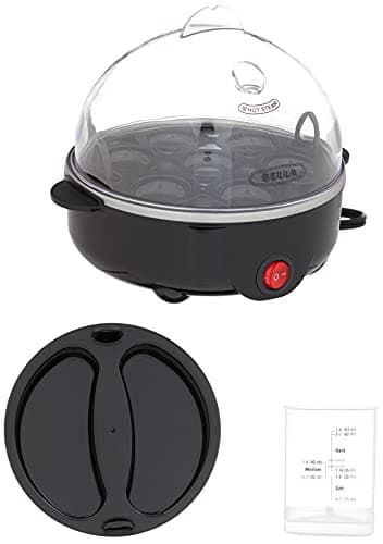 BELLA Egg Cooker, Rapid Boiler & Poacher, Meal Prep Essential, Family Sized Meals: Make Up To 7 Large Boiled Eggs, Dishwasher Safe Lid with Cool-Touch Handles, Poaching Tray Included, Black 5