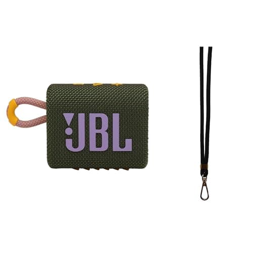 JBL Go 3 Portable Waterproof Bluetooth Speaker, Green – Ultra-Compact, Bold Design, IP67 Waterproof & Dustproof, 5 Hours Playtime, Pro Sound + Durable Lanyard