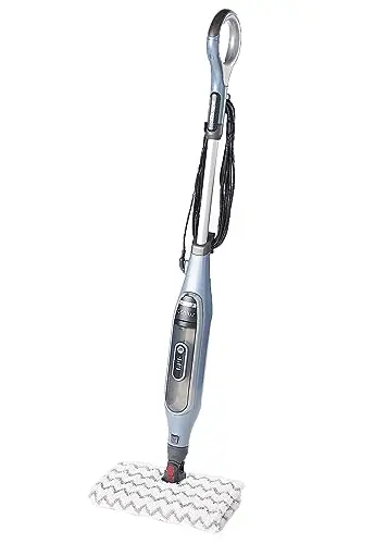 Shark Genius Steam Pocket Mop with 3 Electronic Intelligent Steam Control Settings, 2 Washable Pads, and Fill Flask, Blue (Renewed)