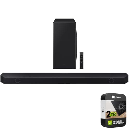 Samsung HW-Q800D Q-Series 5.1.2ch Wireless Dolby Atmos Soundbar w/Q-Symphony (2024) (Renewed) Bundle with 2 Year Enhanced Protection Pack