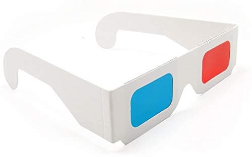 Gnimup 3D Glasses for Movies 10 Pairs Red/Cyan Cardboard 3D Glasses - White Frame