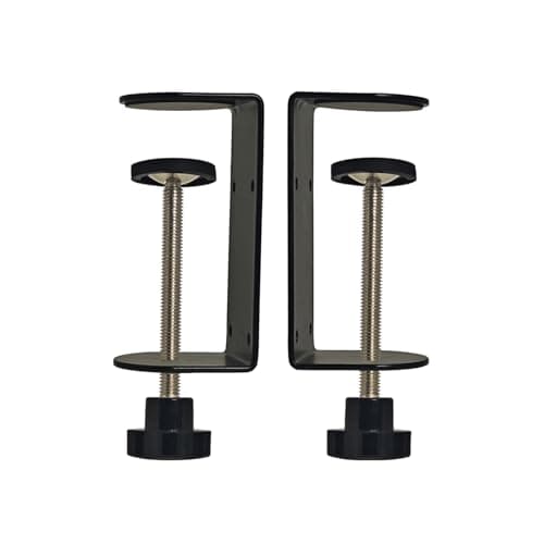 Jhanw 3 inch C-Clamp with Four Small Holes in the back, 2-Pack Adjustable Desk C Clamps for Range 0.35"~3.37", Versatile Clamp for Brake, Parts Assembly, Fastening, Welding, Woodwork, Metal Work