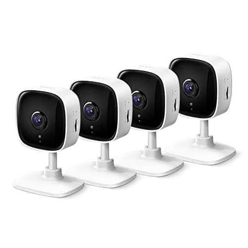 Tapo 2K Indoor Wired Security Camera - Works as a Baby Monitor & Pet Camera, Person/Motion/Baby Cry Detection, 2-Way Audio, Siren, Subscription-Free Local Storage or Optional Cloud, C110P4 (4-Pack)