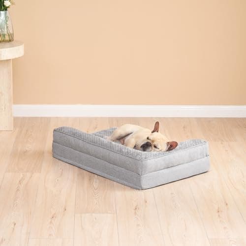 EHEYCIGA Orthopedic Dog Bed Medium Size Dogs, Memory Foam Dog Bed with Washable Removable Cover, Waterproof Pet Sofa Couch for Crate with Nonskid Bottom, 30x20x6, Grey 9