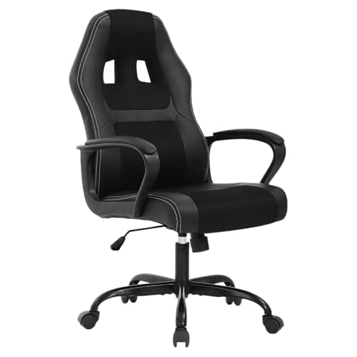 Ruesleag Computer Gaming Chair Office Ergonomic PC Chair Racing Writing Working High-Back Chair w/Lumbar Support Swivel Executive Desk Chairs for Adults,Black