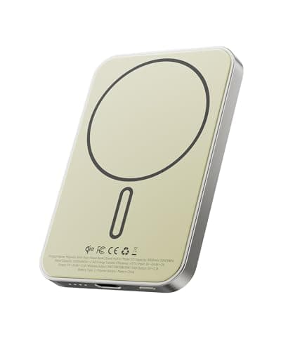 KU XIU 2025 Solid-State Magnetic Portable Charger 5000mAh, Qi2-Certified 15W Wireless Power Bank, High Energy Density & Safety, Travel Magnetic Battery Pack for iPhone 17/16/15/14/13/12-Titanium
