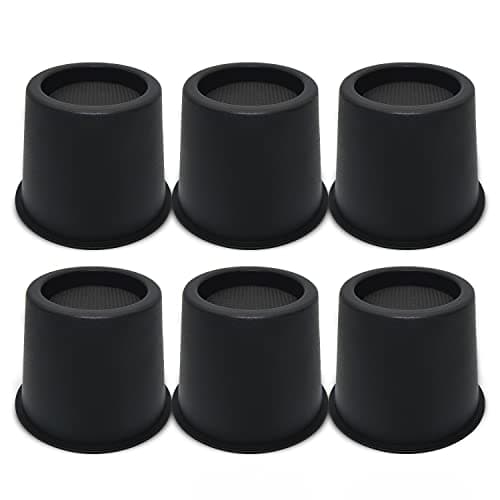 FONDDI 4 Inch Round Bed Risers Heavy Duty Furniture Risers, Lifts up 3.4 Inch for Furniture Risers for Bed Table Desk Sofa Dorm Elevators Lift Raisers Blocks 6 Pack (Black)