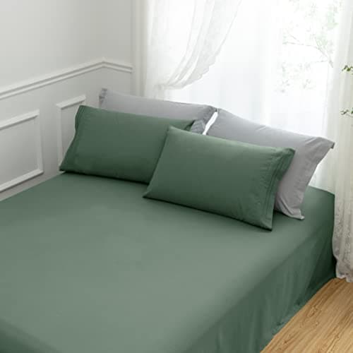 Aormenzy Microfiber Pillow Cases - Standard Size Set of 2-1800 Thread Count Ultra Soft Green Pillowcases - Wrinkle Resistant Pillow Covers with Envelope Closure - 20" x 26" 6