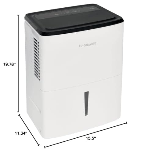 Frigidaire 22 Pint Dehumidifier. 1,500 Square Foot Coverage. Ideal for Small Rooms. 1.7 Gallon Bucket Capacity. Continuous Drain Option 11