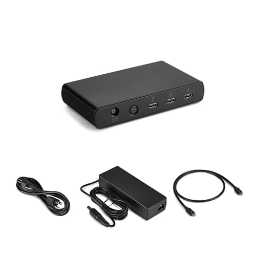 Amazon Basics Thunderbolt 4 Docking Station, Dual 4K@60Hz Display Support, 85W Power Delivery, 3X Downstream TBT4, 1xUSB A 3.1, Mac/Windows Compatible, Black, 4.76 x 2.84 x 0.86 inches 5