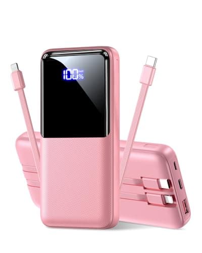 Portable Charger Power Bank - 20,000mAh Battery Pack Portable Phone Charger with Built in Cable 22.5W Fast Charging Powerbank Compatible with iPhone Android Samsung Phone, Travel Camping Essential