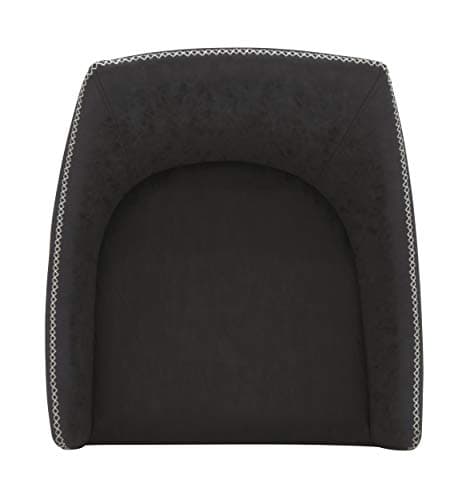 Calico Designs Sydney Swivel, Mid Back Home Office Accent Chair with Arms, No Casters, in White Metal Legs/Crinkled Patterned Dark Gray Faux Leather with Stitching Detail, Grey 11