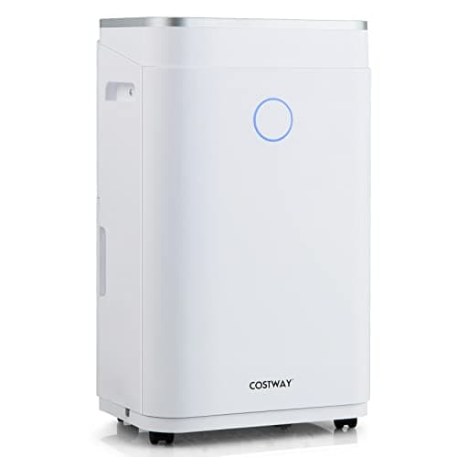 COSTWAY 4000 Sq. Ft Dehumidifier for Basement, 60 Pints Dehumidifier with Drain Hose, 3 Modes, 3-Color Digital Display, 24H Timer, 1.7 Gallon Water Tank, Auto Defrost, Ideal for Home, Large Room