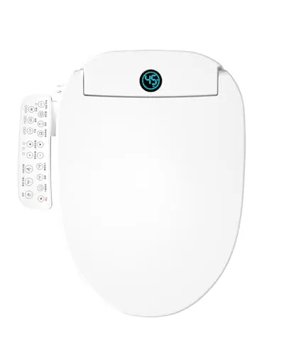 Lxlu Bidet Toilet Seat, Electric Smart Heated Toilet Seat with Instant Warm Water & Dryer, Multiple Cleaning Modes, Self-Cleaning Nozzle, Side Control, Night Light, Soft-Close Lid