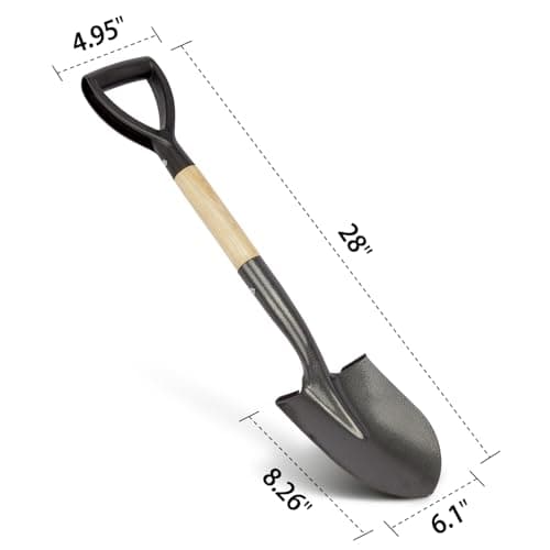 VNIMTI Shovel for Digging, Round Small Shovel with Wooden D-Handle, Metal Garden Shovel for Gardening, 28 Inches 7