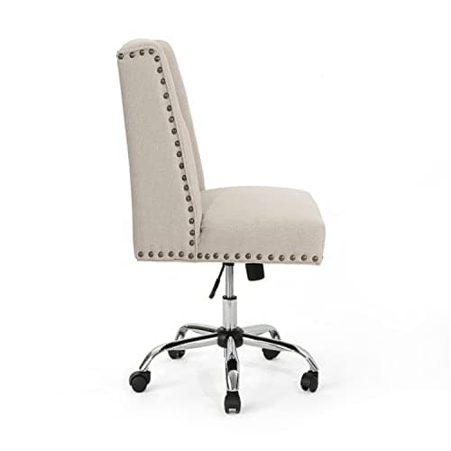 GDFStudio Christopher Knight Home Quentin Desk Chair, Wheat + Chrome 4