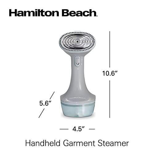 Hamilton Beach Handheld Garment Steamer for Clothes, Fabric and Drapes,1200 Watts, 400ml Water Tank, 20 Minutes of Continuous Steam, Vacation Essentials, Gray & Blue (11557) 8