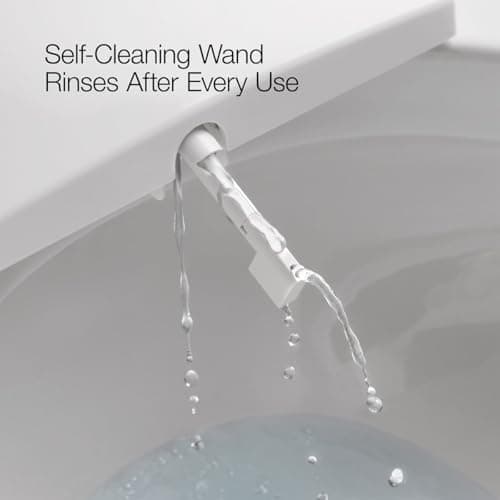 Kohler 28118-0 PureWash E815 Round Bidet Toilet Seat with Remote Control, Electric Bidet Toilet Seat with Warm Water and Stainless Steel Wand, Dryer, White 7