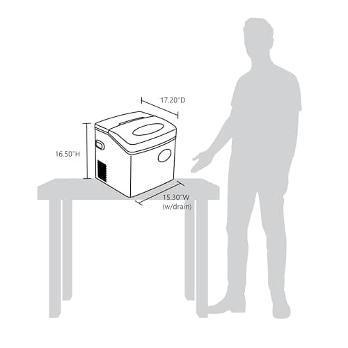NewAir 50 lb. Countertop Ice Maker | Portable Bullet Ice Machine | 12 Cubes in 7 Minutes, 3 Ice Sizes | Stainless Steel, Self-Cleaning, BPA-Free 15
