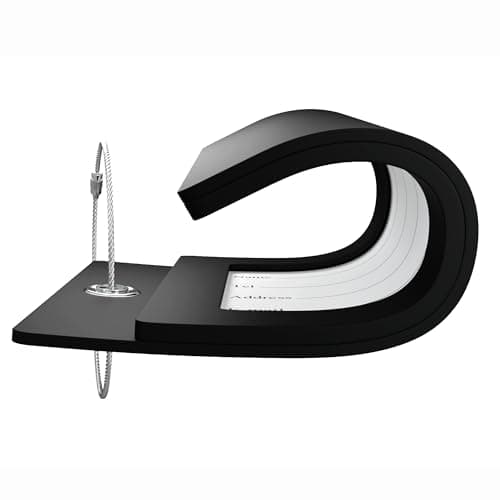 Gostwo 2 Pack Luggage Tags for Suitcases, 26 Initial Letter Travel Luggage Baggage Identification Labels ID Tag Fully Bendable Tags with Stainless Steel Loop (Black) (Letter J) 6