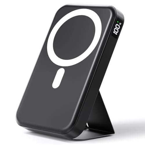 Gxorul Wireless Power Bank, 10000mAh Foldable Magnetic Portable Charger, USB-C 20W Fast Charging for Magsafe Battery Pack, Compatible for iPhone 17/16/15/14 All Series
