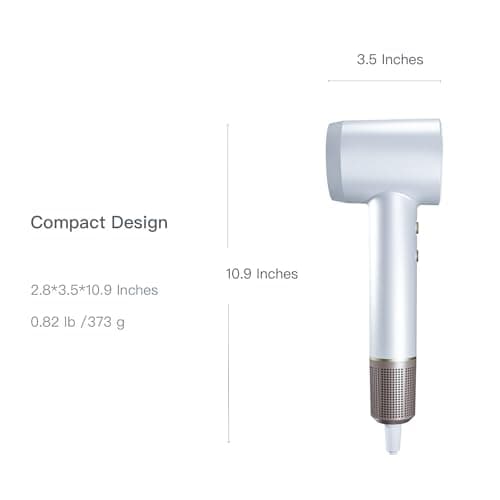 Ionic Hair Dryer with Diffuser,1500W High Speed Blow Dryer for Fast Drying,4 Temps Settings & 2 Speeds for Easy Styling,Compact Hair Dryer for Travel and Home 7