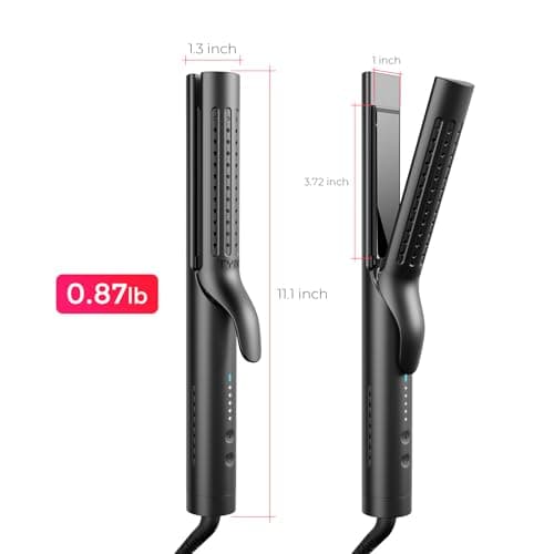 TYMO Airflow 2.0 Curling Iron Flat Iron - Hair Straightener and Curler 2 in 1, 1.25 Inch Curling Wand for Long Short Hair, Dual Voltage for Travel, 54 Million Ionic, Anti-Tangle, 5 Temps, Black 7