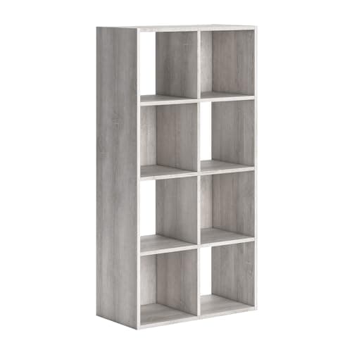Signature Design by Ashley Paxberry Coastal 8 Cube Storage Organizer or Bookcase, Whitewash