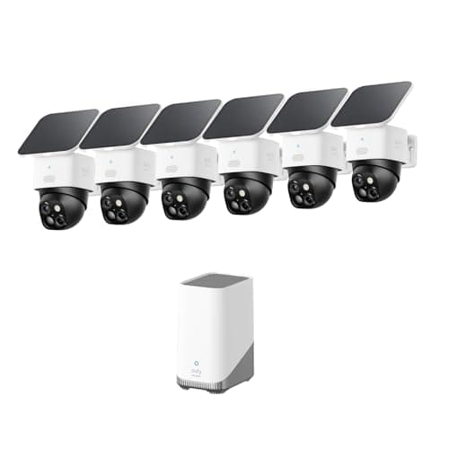 eufy Security SoloCam S340, 6-cam kit, Solar Security Cameras Wireless Outdoor, 360° Pan & Tilt Surveillance, No Blind Spots, 2.4 GHz Wi-Fi, No Monthly Fee